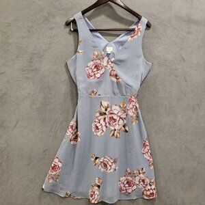 A New Day Sheer Midi Dress Women's Size Medium Floral‎ Cross Over Lined